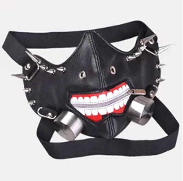 

Anime Tokyo Ghoul Kaneki Ken Cool Mask Cosplay Adjustable w zipper PU Leather Party Prop DIY Mask