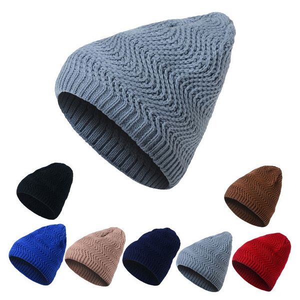 

новый южная корея hat street fashion мужчины женщины открытый дикий теплый вязаный hat cap cap волна шаблон осень и зима теплая шерсть cap, Blue;gray