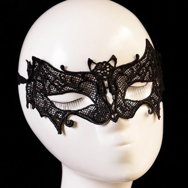 Cadılar Bayramı Masquerade Sexy Lady Dantel Maske Yarasa Maskesi Parti Siyah