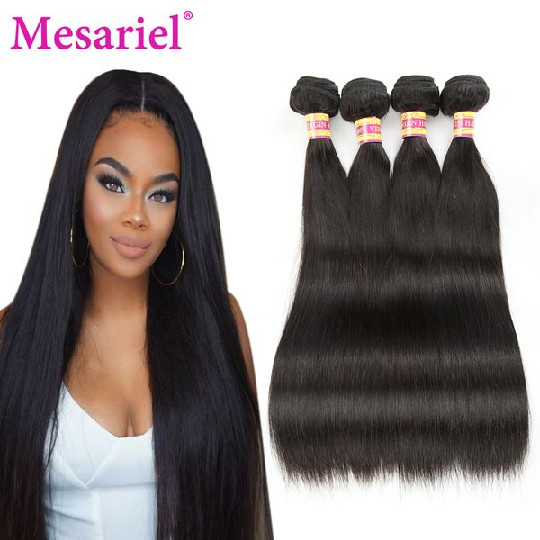 Mesariel Hair Products Brazilian Straight Hair 4 Bundle Deals