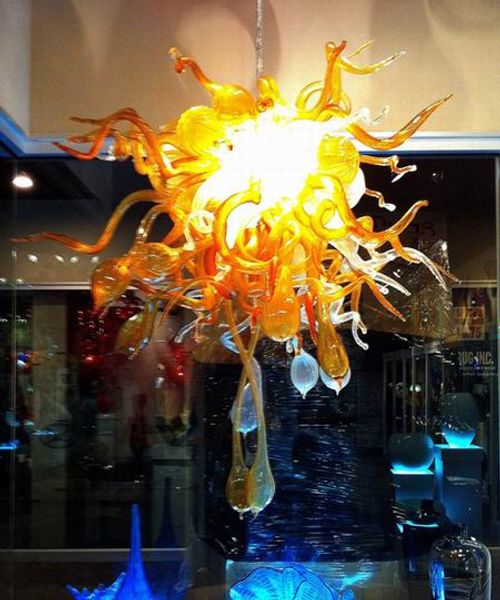 

color/size customized ce/ul certificate l lobby pendant chinese blown glass anlter chandelier