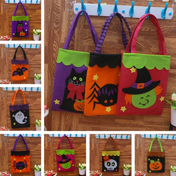 

halloween gift bag pumpkin handbag candy ghost cat tricks halloween decoration drawstring bag handbag party favors ib339