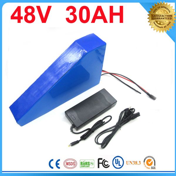 

triangle style electric bike battery 48v 30ah/ebike battery 48v bms control ebike kit with battery li ion batterie lcharger for samsung cell
