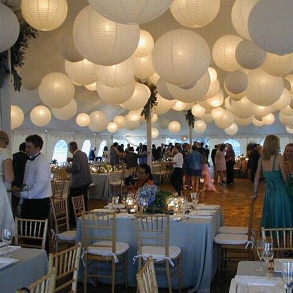 

10pcs 16 Inch 40cm White Paper Lanterns Chinese Paper Ball Led Lampion For Wedding Party Event Birthday Ceremony Decoration