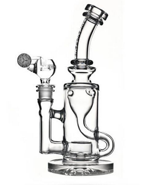 Facebook'tan klein Cam Bongs Torus Recycler sigara cam Su Borusu Bongs fab yumurta kurulamak cam Nargile 14.4 mm Joint kuleleri