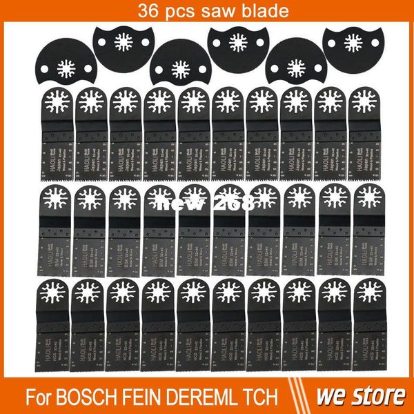 36 pcs Oscilante Multi Ferramenta lâminas de serra apto para TCH, Fein, Dremel etc, ferramenta multifuncional, madeira de corte de metal