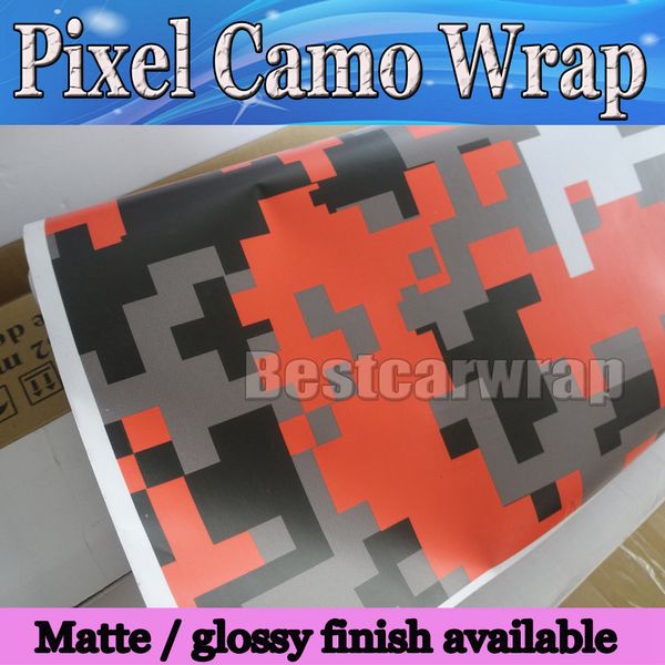 Roxo vermelho/branco/verde pixel camo vinil carro envoltório filme com liberação de ar camuflagem digital caminhão envolve cobre tamanho 1.52x3 0m/rolo