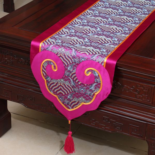 

180x33 cm length heart patchwork table runner luxury fashion vintage dining table mats china style high end silk brocade coffee table cloth