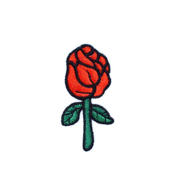 

10 pcs rose embroidered patches for clothing iron on transfer applique patch for jeans bags diy sew on embroidery kids stickers, Black