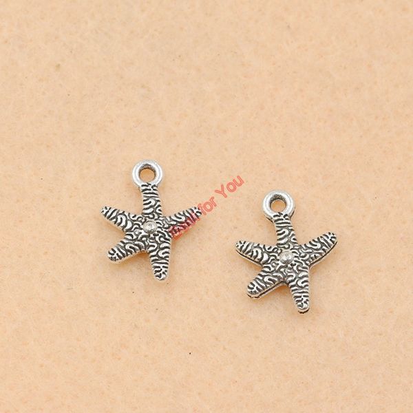 

100pcs antique silver tone starfish charms pendants for jewelry making diy jewelry findings 16x12mm jewelry making, Bronze;silver