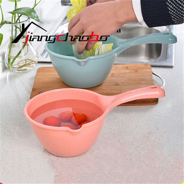 All'ingrosso - Cucchiaio d'acqua grande mestolo di plastica fatto a mano Phoebe Vecchia vernice Manico lungo Utensile da cucina ecologico PP Mestolo di zucca da bagno per bambini