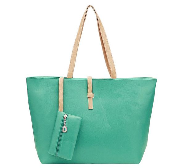 

wholesale- large summer women tote bag green casual women bag ladies leather handbags handbags of famous s with purse