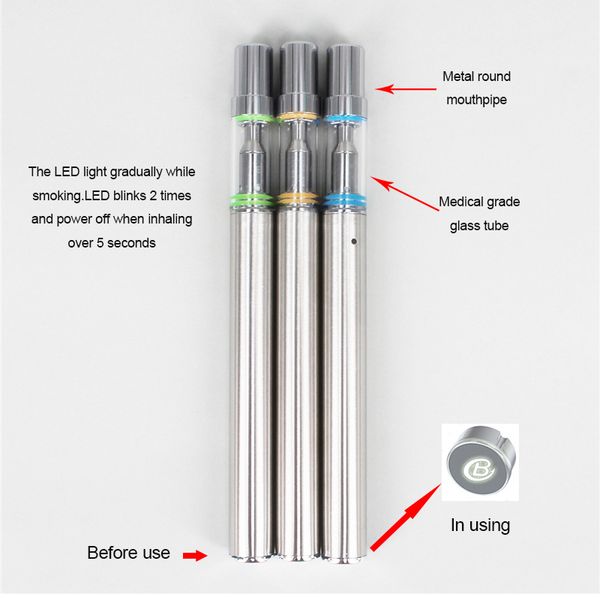 

Slim Electronic Disposable Vaporizer Bud touch .3ml .5ml empty atomizer O pen vape 510 cartridge Buttonless automatic construction battery