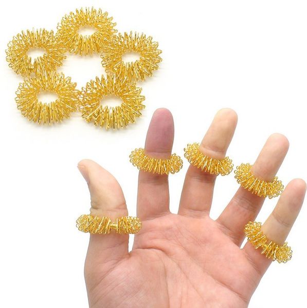 

christmas gift gold/silver btime finger massage ring acupuncture ring health care body massager 30pcs