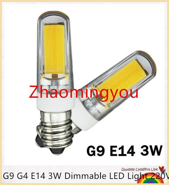

G9 G4 E14 3W Регулируемый светодиодный свет 220В Светодиодная лампа 2609SMD COB Прожектор Ла