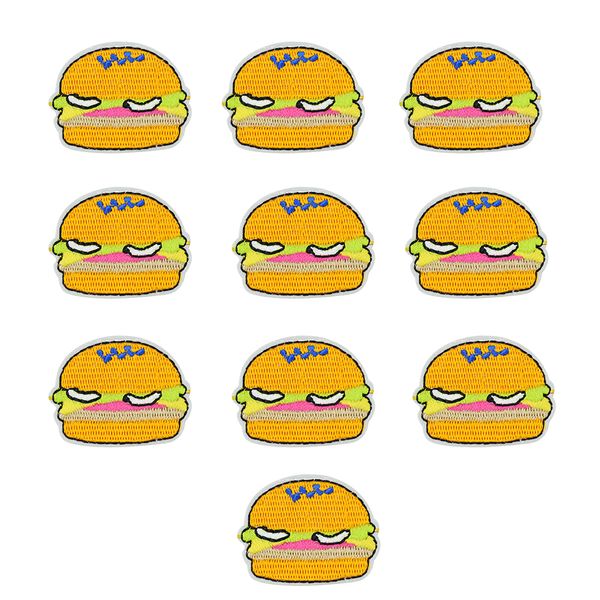 Hamburger Iron on Embroidery Applique Patch Sew Iron Badge