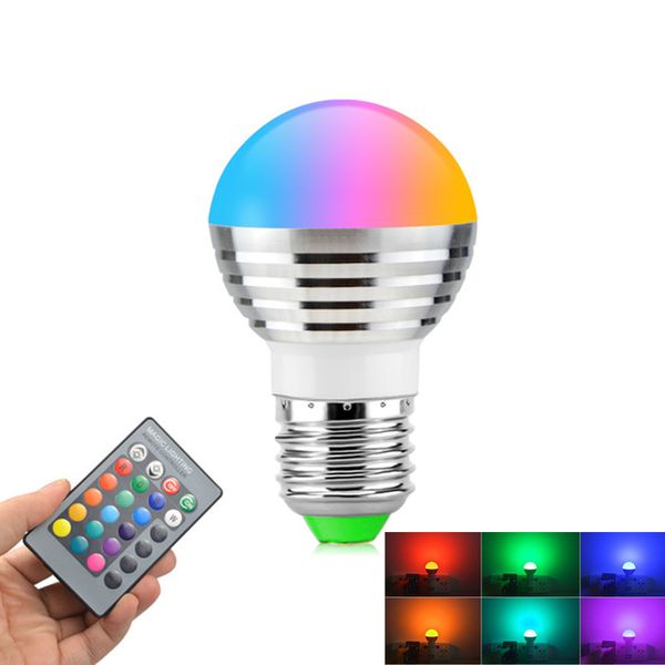 

e27 e14 led 16 color changing rgb rgbw light bulb lamp 85-265v rgb led light spotlight + ir remote control