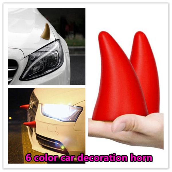 Оптовая продажа 6 цвет украшения автомобиля рог наклейки автомобиля дизайн наклейки на автомобиль 3D Авто декоративные наклейки atp230