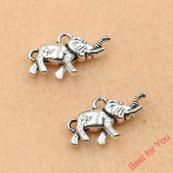 

50pcs antique silver tone sweet elephant charms pendants jewelry diy jewelry findings 25x13mm jewelry making, Bronze;silver