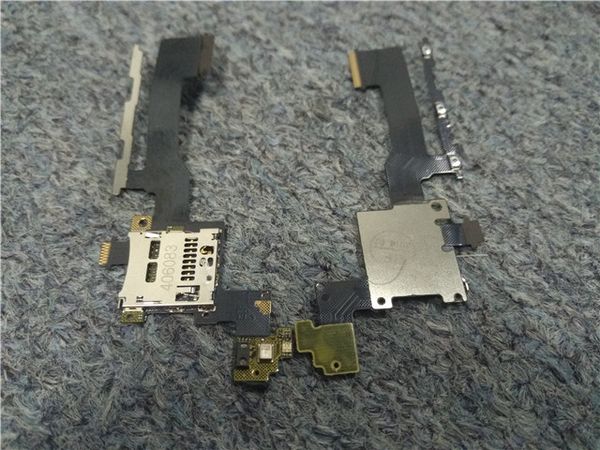 Für HTC One M9 ursprünglicher Sd-Speicherkartenbehälter-Halter-Schlitz + Energien-Volumen-Knopf-Flexkabel 10pcs / lot geben Sie Verschiffen frei