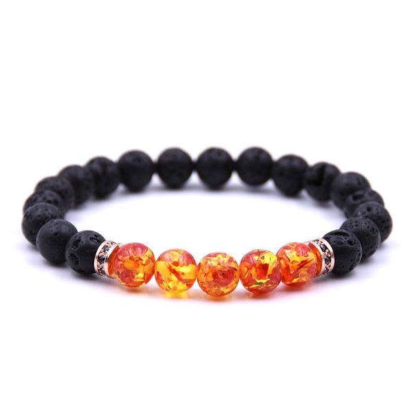 

wholesale natural lava stone bracelets reiki chakra healing balance buddha beads for men women gift charm yoga jewelry, Black