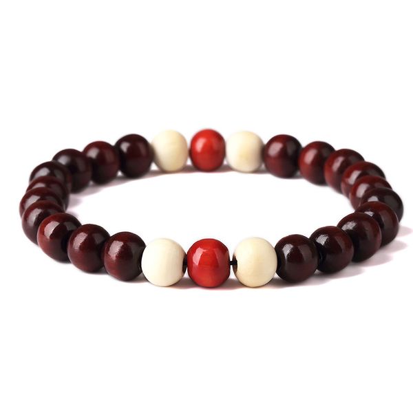 

male 8mm wood beads design men woman strand bracelets hip hop fashion simple jewelry wooden beaded bracelet for man charms, Black