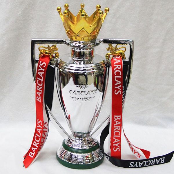 

Leice ter engraved 77cm real life full ize briti h barclay trophy occer football premier trophy