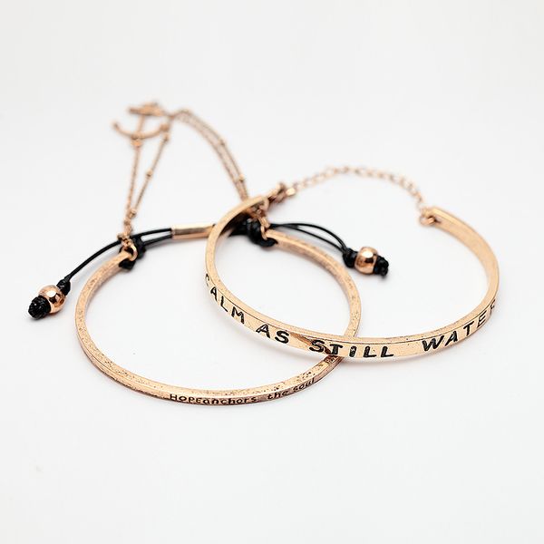 

women fashion gothic personality contracted fashion street snap style english letters alloy bracelet manufacturers selling ing