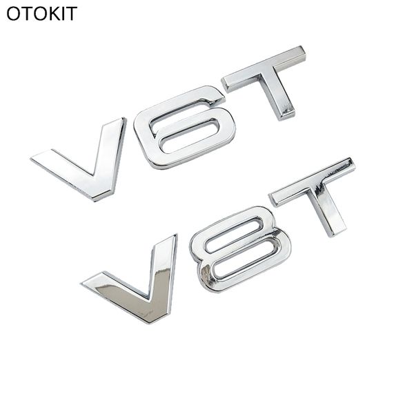 

3d car badge emblem v6t v8t sticker metal fender side body auto automobiles for audi a4 a3 a5 a6 a1 q3 q5 q7 car styling