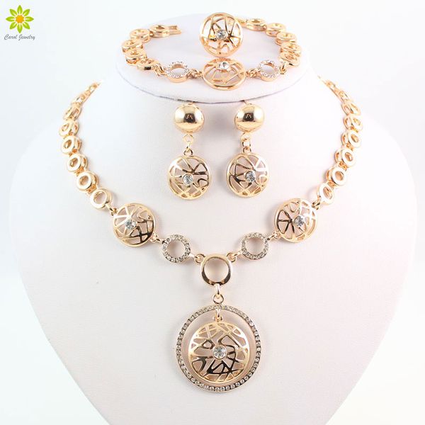 

African Beads Fashion Jewelry Sets For Women Gold Plated Wedding Bridal Jewelry Set Women Jewellery Sets Costumes Accessories