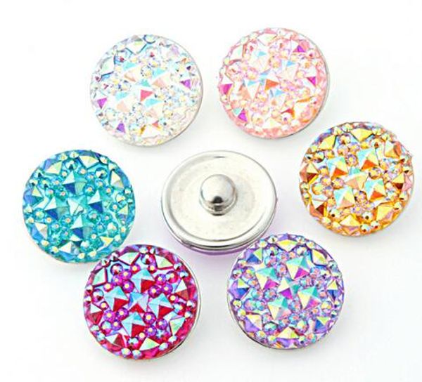 

10pcs/lot mixed color round resin ginger snaps round glass snaps bracelets fit 12,18,20mm snaps buttons jewelry kz22 noosa