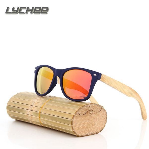 

wholesale- lychee 2016 sell fashion bamboo sunglasses men women vintage wood sunglasses summer retro drive cool wooden glasses, White;black
