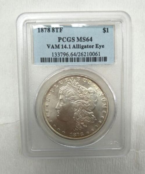 

wholesale selling pcgs 1878 8tf// 1878-cc ms65/ms3/ms64 //1879 ms66// 1879-s ms64 morgan one dollar coin