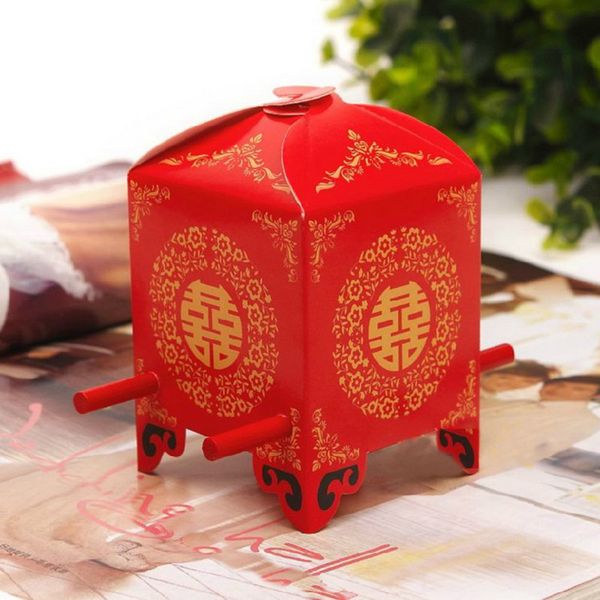 

red bridal sedan chair favor box candy boxes wedding favors holders chinese style 6*6*9cm dhl ing