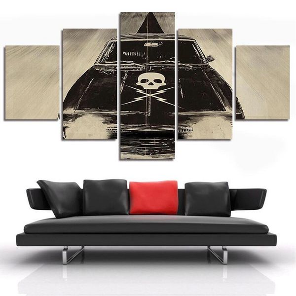 

(unframed) fashion skull print car oil painting wall art home decoration canvas paintings for living room