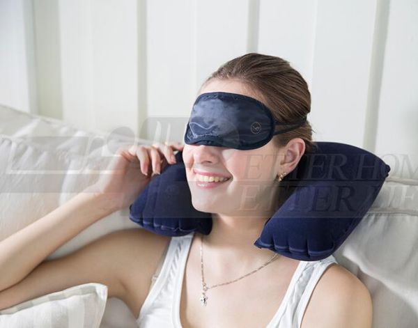 

wholesale- 1setcar air /u cushion air travel soft neck pillow + eye mask + 2 ear plug search new arrival