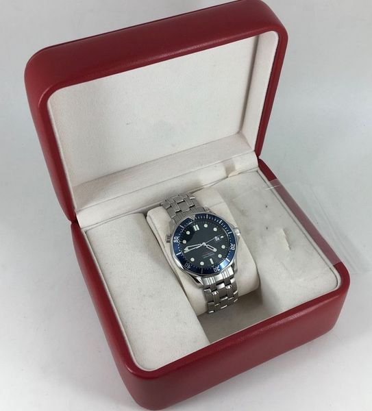 

brand new blue dial and bezel men's sport wrist watches co-axial luxury automatic movement mens machinery watch original box, Slivery;brown