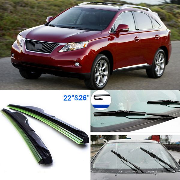 

2pcs 26"+22" front windscreen windshield wiper blades soft rubber windshield wiper blade for lexus rx350