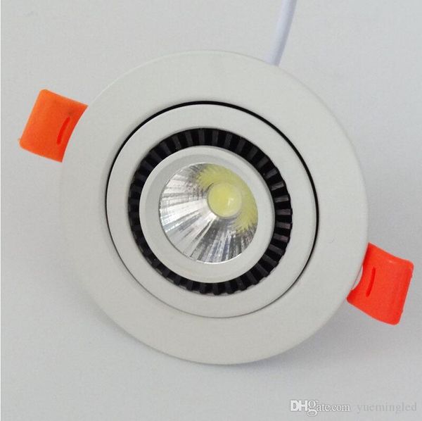 

360 degree rotating adjustable 10w dimmable led downlight cob led recessed ceiling lampada luces 95v-265v 50pcs