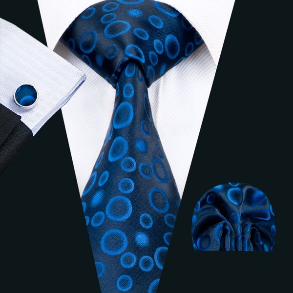 

классический шелковые мужские галстуки синий галстук устанавливает новые мужские галстуки галстук платок запонки набор жаккардовые тканые вс, Black;blue