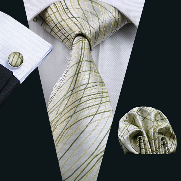 

mens accessories tie for men yellow striped pattern silk silver necktie ties set hanky handkerchief cufflinks neck tie set n-1173, Black;blue