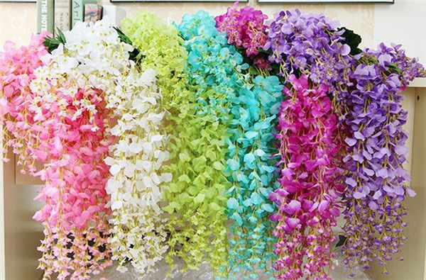 

Искусственные цветы глицинии из ротанги 12шт 110см / 70см шелковые цветы глицинии Vined