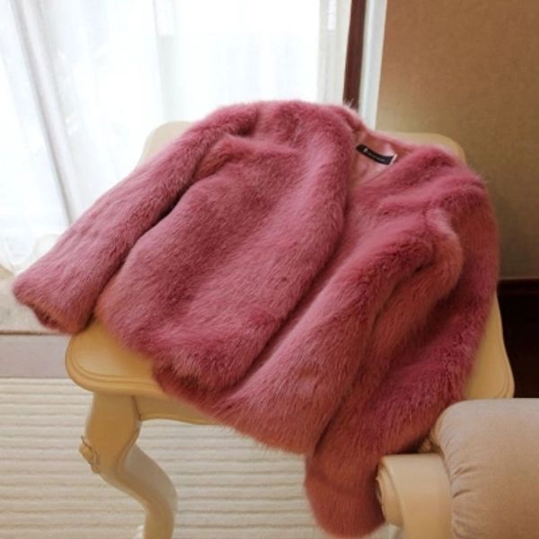 

winter new artificial fox fur women multi-color coat n84, Black