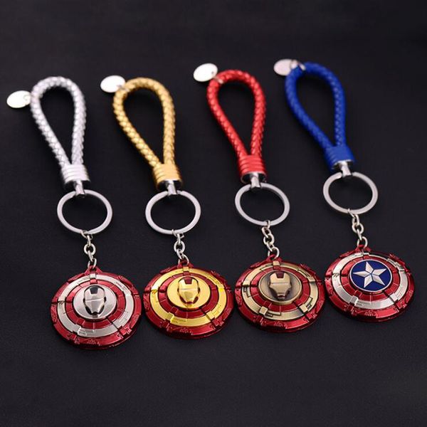 

wholesale captain america shield metal keychains key ring superhero movie the avengers keychain iron man keyrings keyfob xmas gift, Silver