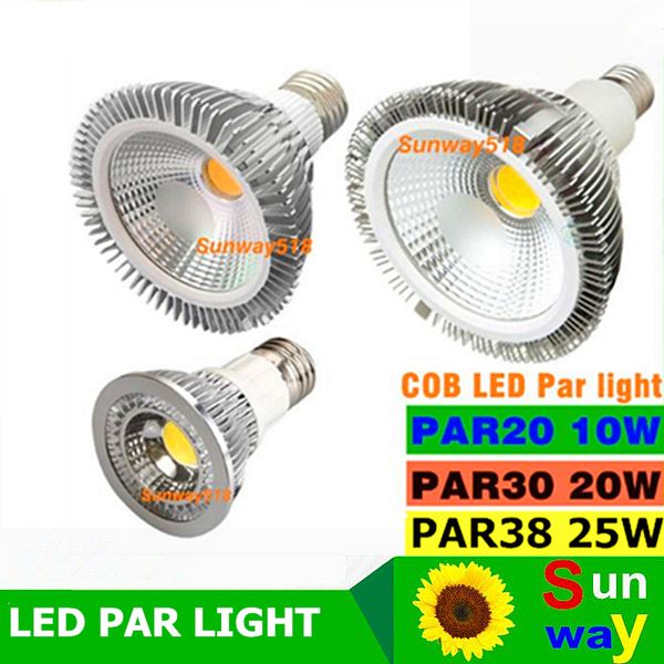 2016 NOVA COB Pode ser escurecido lâmpada Led par38 par20 85-265 V 10 W 20 W 25 W E27 E26 Par luz CONDUZIU a Lâmpada de Iluminação Spot de luz downlight