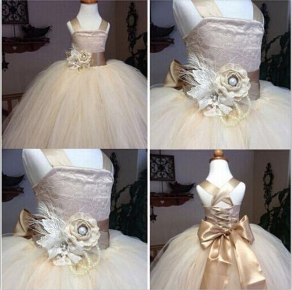 

2016 new lace flower girl dress with flower ball gown party dress pageant dress for little girls kids/children dress for wedding, White;blue