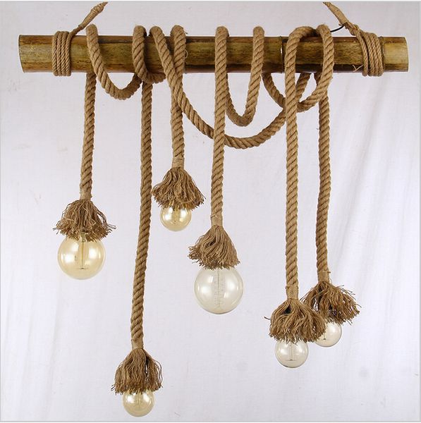 

2016 new design luxury retro industrial rope pendant lamp loft lights edison vintage restaurant living bar light nordic fixtures lighting