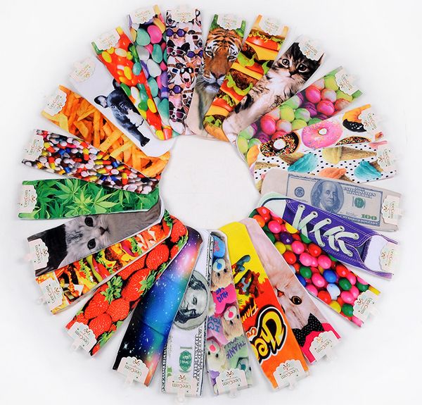 

lovely 3d printing socks pattern dog cat tiger doughnut socks many design printing socks length 32cm 100pairs, Black