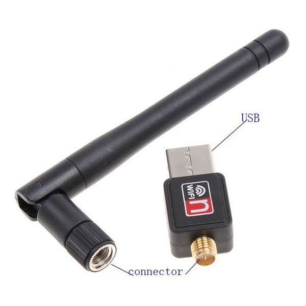 USB WiFi Kablosuz Adaptör Ağ LAN Kart Ile 2DBI Anten IEEE 802.11N / G / B 150M Mini Adaptörü