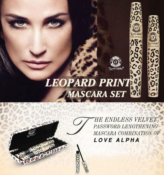 

love alpha wild leopard mascara 3d fiber lashes love like alpha waterproof transplanting gel&natural make up cosmetics with box